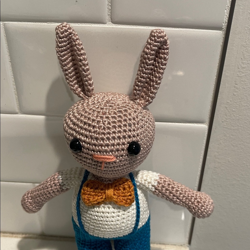 Handcrafted Bunny Doll Amigurumi Spring Easter Kids Toy Figure - Picture 3 of 8
